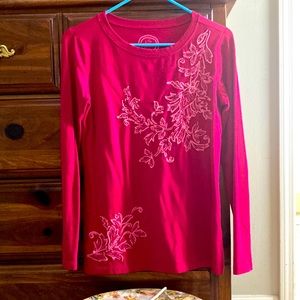 Fuschia Ladies Top Embroidered